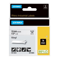 Premium DYMO RHINO Vinyl Label Tape 12mm x 55m - Product No. 18444